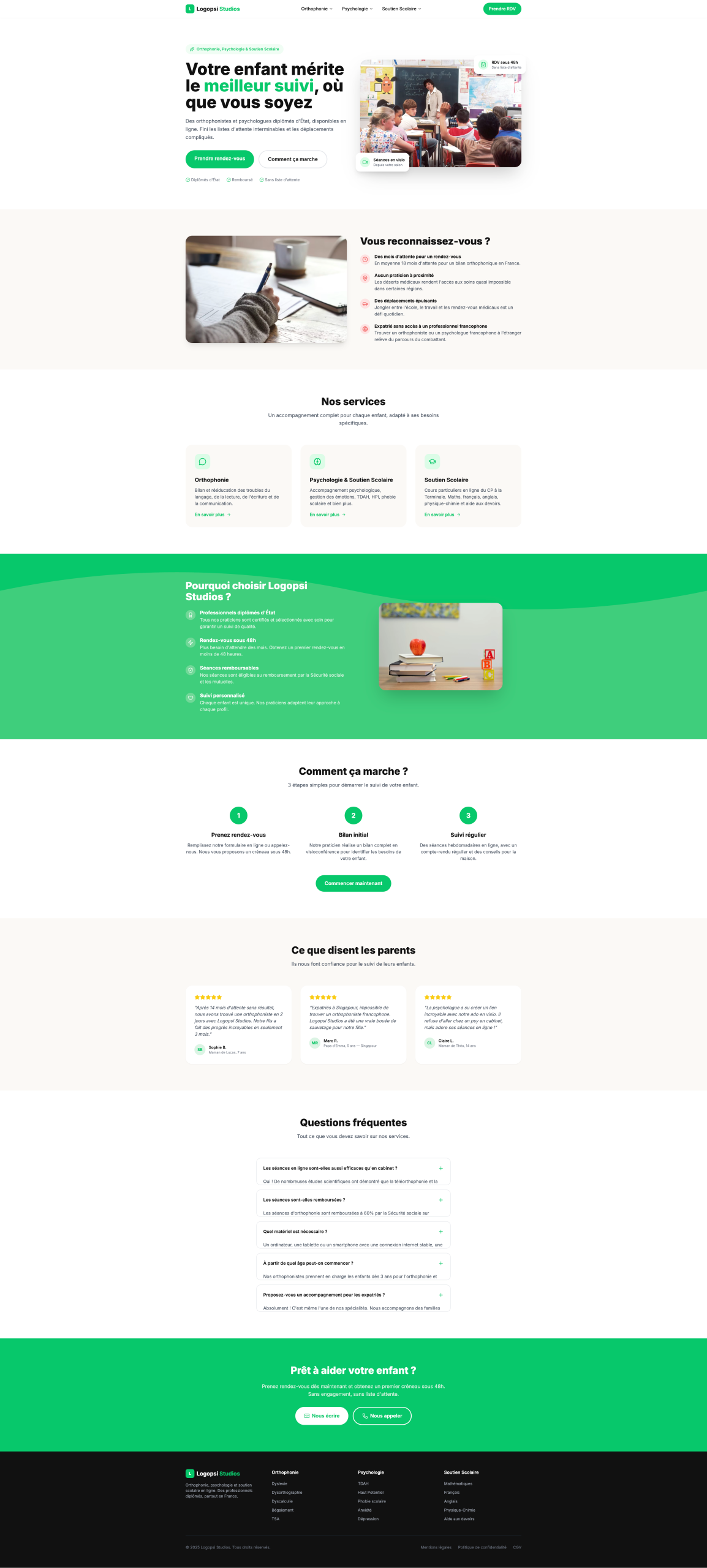 Image illustrant le site de notre lancement de projet sur Logopsi Estudios